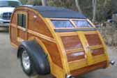 Exceptional 1947 Custom Built Wooden Teardrop Trailer Matches Woodie Wagon